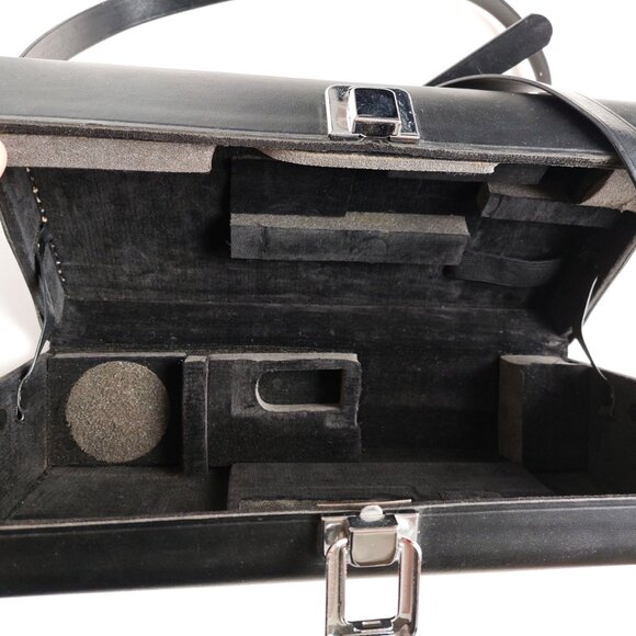 MINOLTA Autopak 8 Black Leather Bag Made in Japan Can Be Used as a Purse - Picture 12 of 15